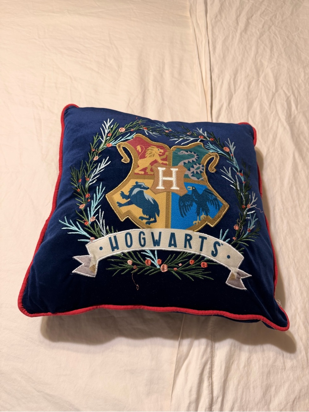 Hogwarts Harry Potter Embroidered collector House Crest Pillow
